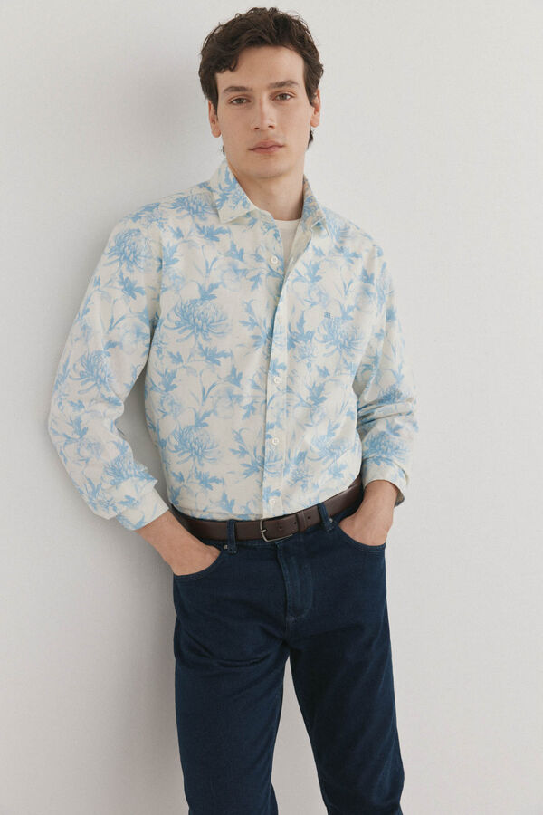 Pedro del Hierro Camisa estampada Azul