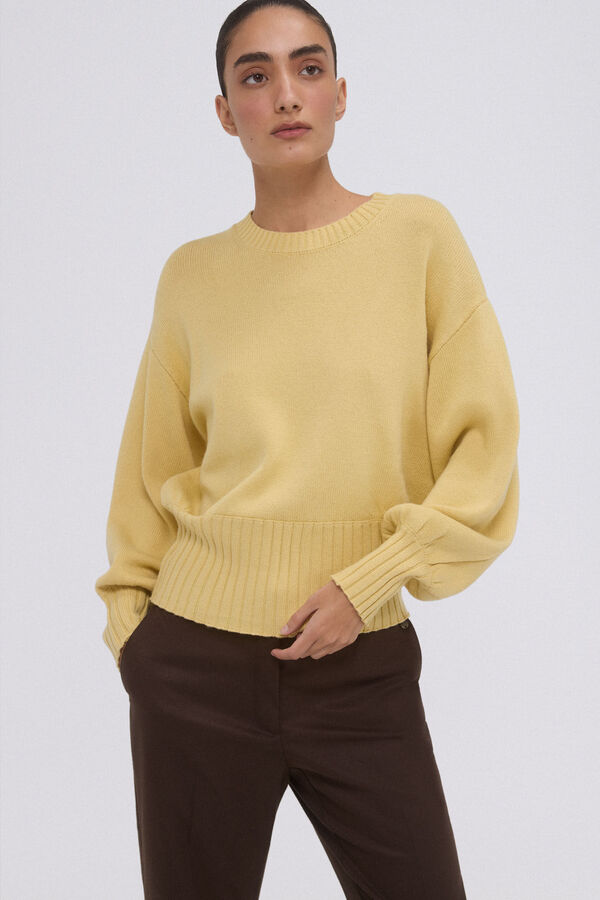Pedro del Hierro Jersey manga abullonada Amarillo