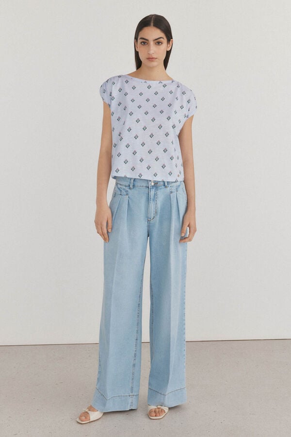 Pedro del Hierro T-shirt estampada sem mangas P&uacute;rpura