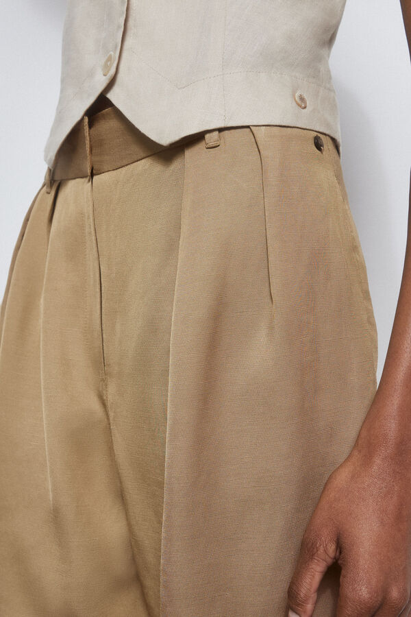 Pedro del Hierro Bermuda pinzas Beige