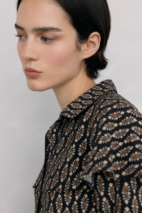 Pedro del Hierro Blusa estampada capa Cizento