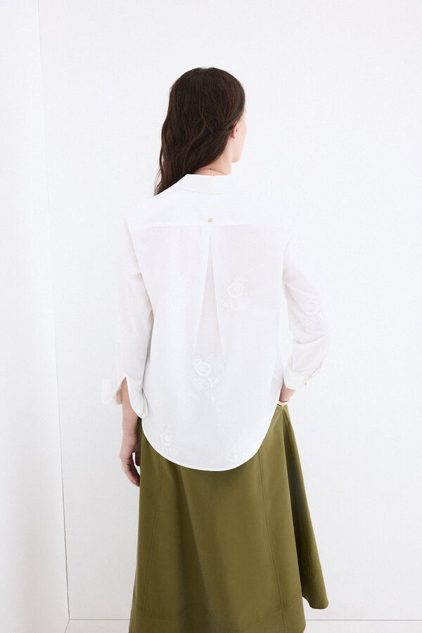 Pedro del Hierro Camisa ampla bordada Branco