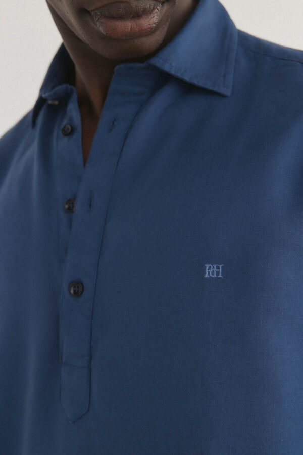 Pedro del Hierro Camisa Tencel de linho Azul