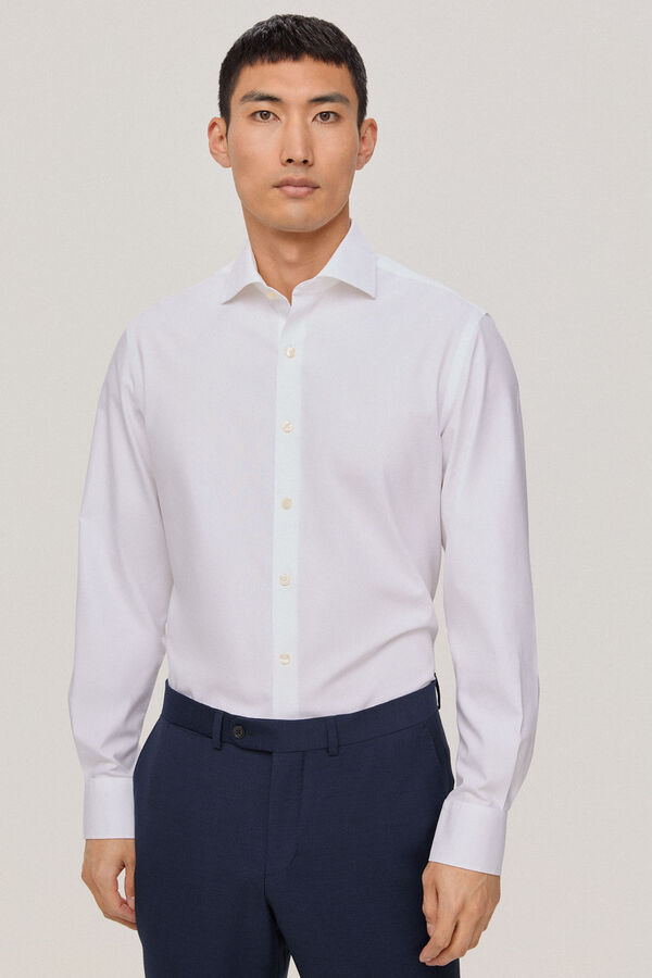 Pedro del Hierro Camisa vestir non iron y antimanchas lisa classic fit Branco