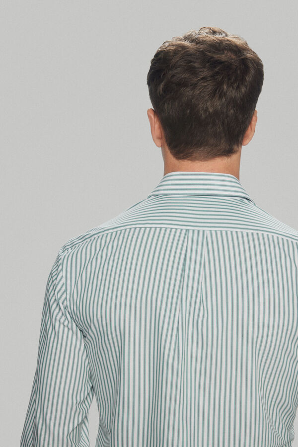 Pedro del Hierro Camisa 24h rayas easy iron + anti olor slim fit Verde