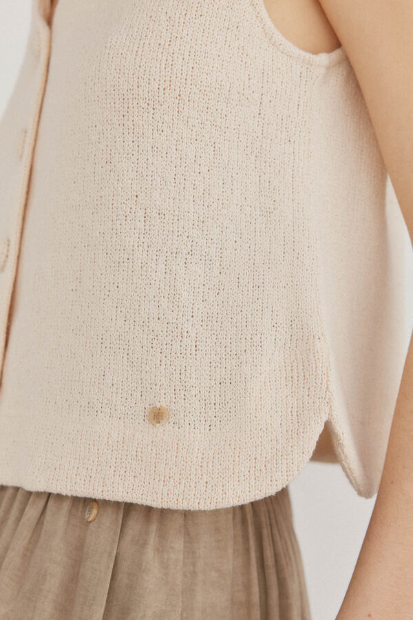 Pedro del Hierro Colete curto em malha cropped Marrom