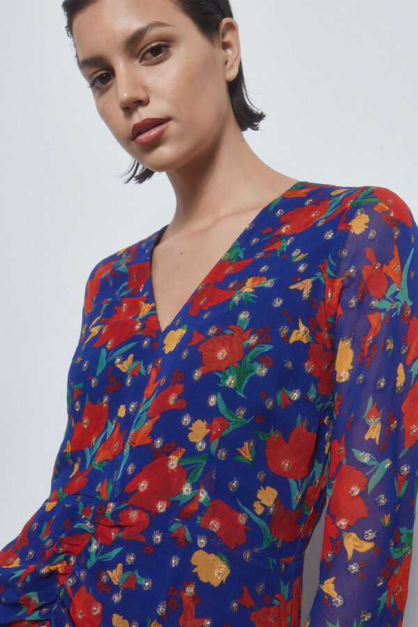 Pedro del Hierro Vestido estampado lurex Turquesa