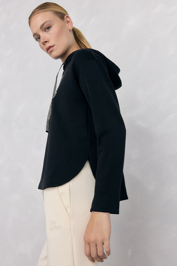 Pedro del Hierro Sudadera capucha logo soft touch Negro
