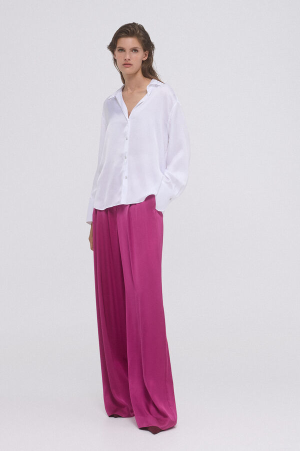 Pedro del Hierro Pantal&oacute;n ancho doble pinza Rosa