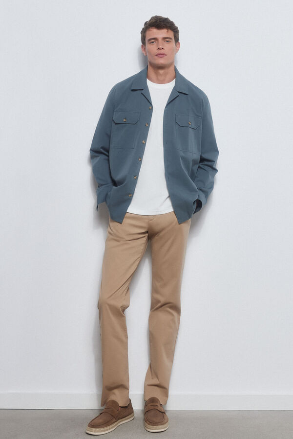 Pedro del Hierro Camp collar overshirt Azul