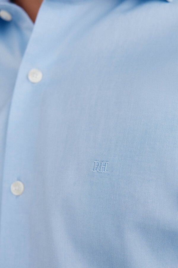Pedro del Hierro Camisa social lisa que n&atilde;o pode ser passada a ferro + resistente a manchas Azul