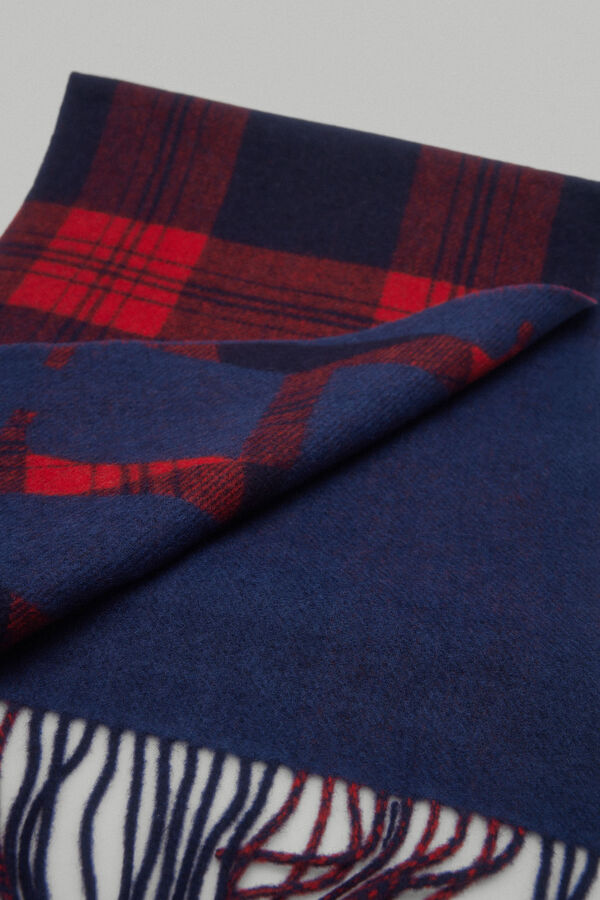 Pedro del Hierro Cachecol tecido xadrez Azul