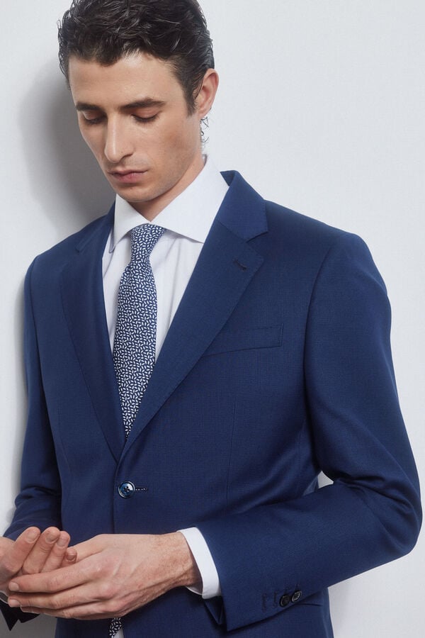 Pedro del Hierro Blazer azul bi-stretch slim Azul