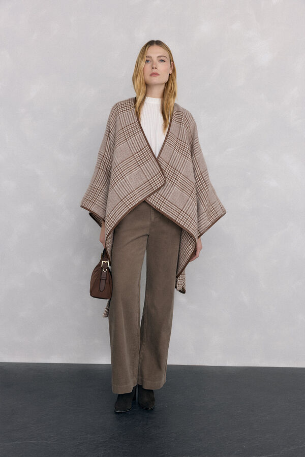 Pedro del Hierro Cal&ccedil;as de veludo cl&aacute;ssicas de perna larga Marrom