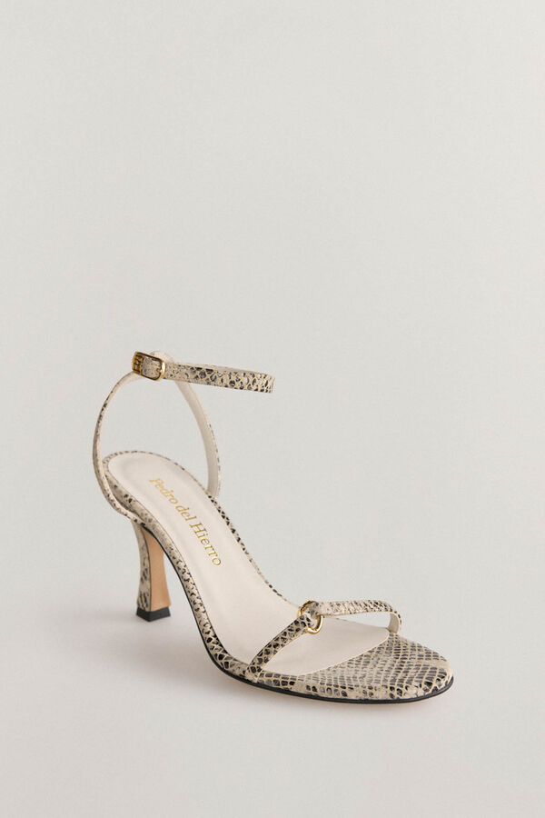 Pedro del Hierro Sand&aacute;lia de festa com fivela e logo Marrom