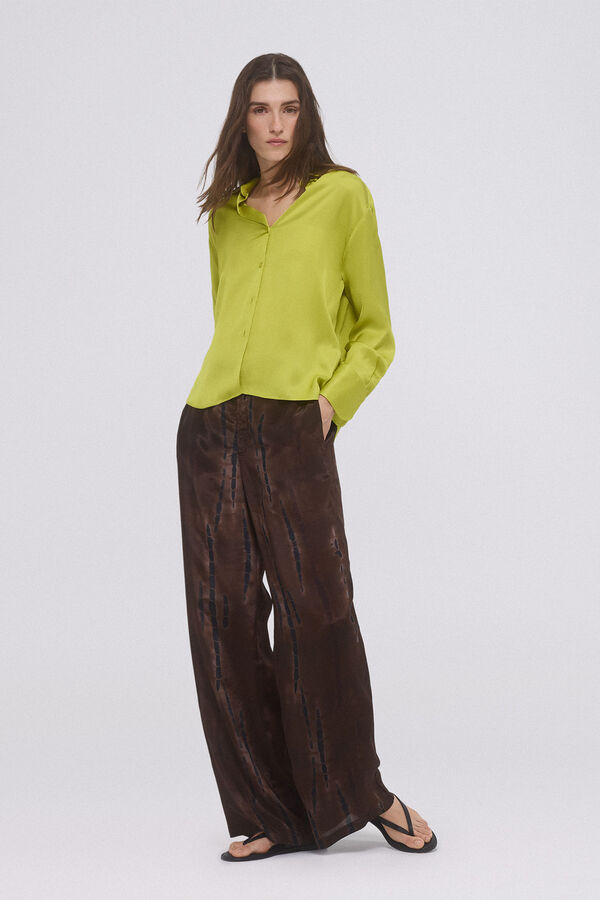 Pedro del Hierro Blusa sat&eacute;n fluida Verde