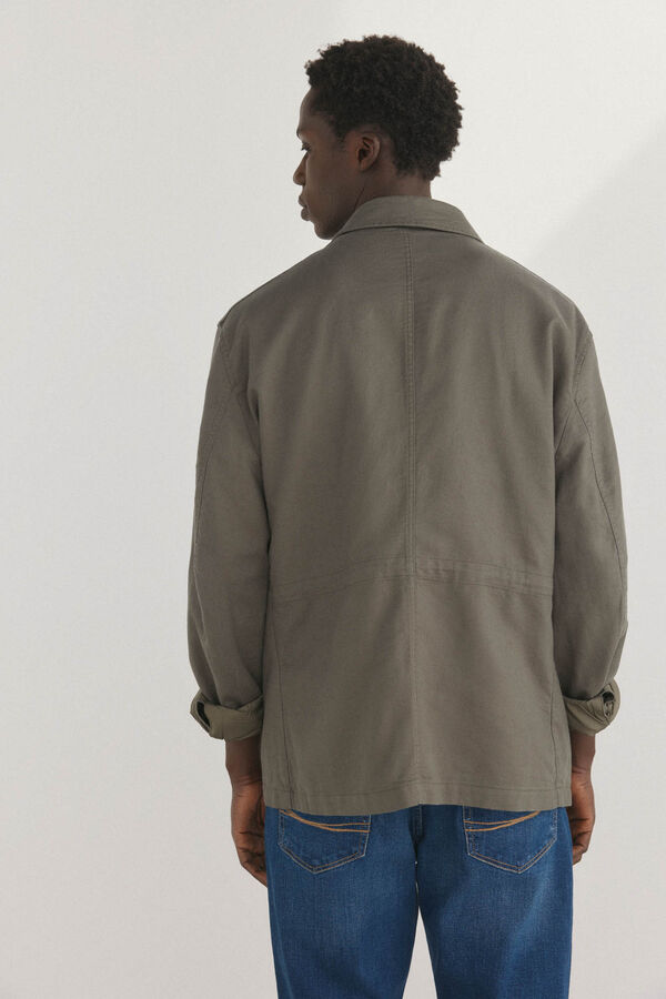 Pedro del Hierro Casaco de algod&atilde;o e linho Verde