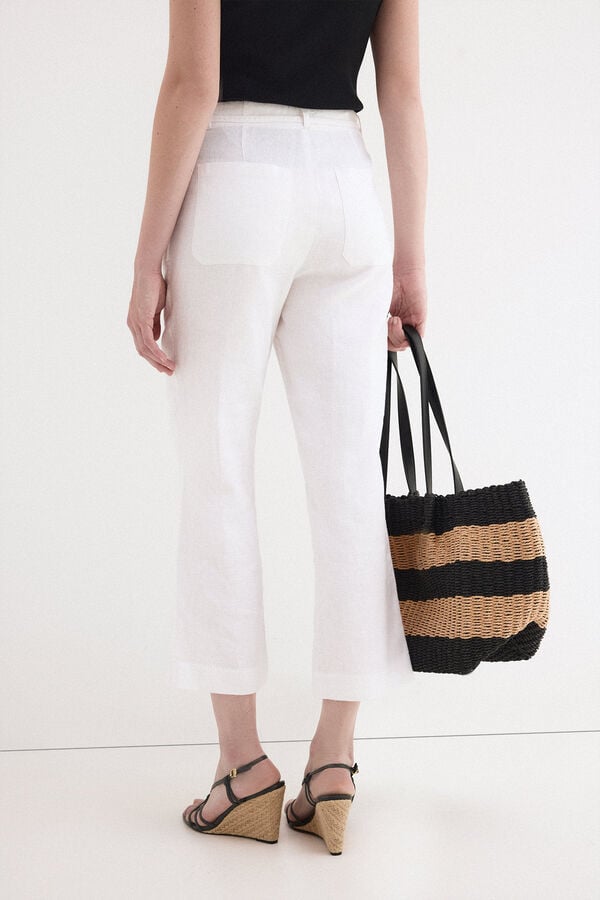 Pedro del Hierro Pantalones straight classic Blanco