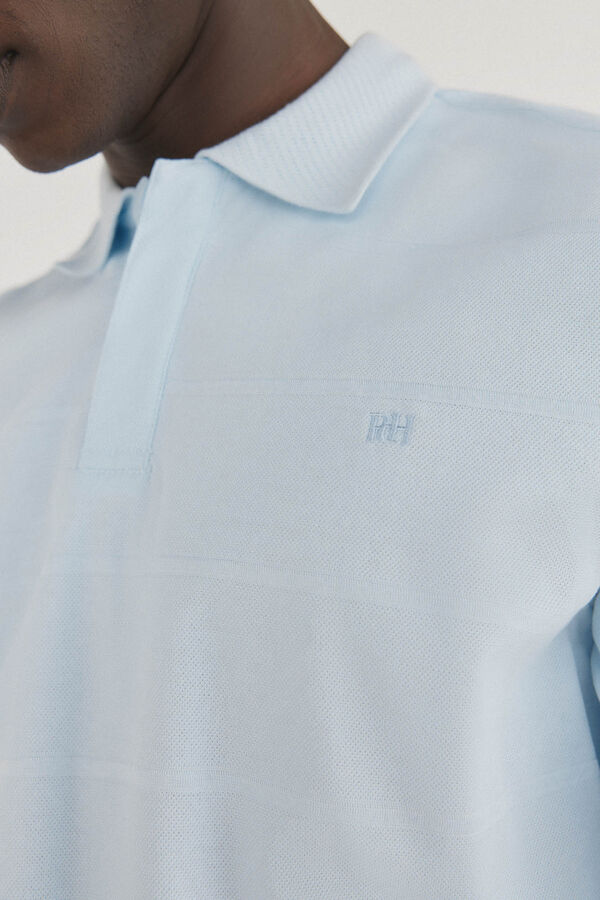 Pedro del Hierro Polo piqu&eacute; manga comprida  Azul