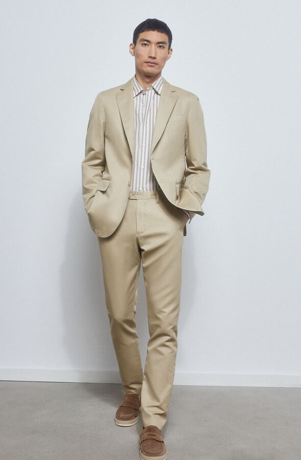 Pedro del Hierro Blazer algod&atilde;o-linho slim fit Beige