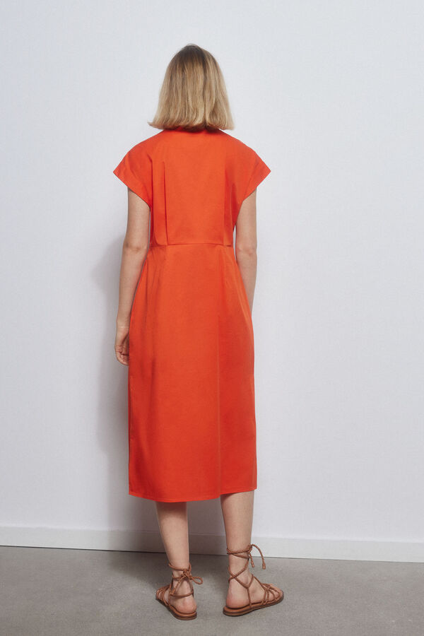 Pedro del Hierro Vestido camisero lazada Rojo