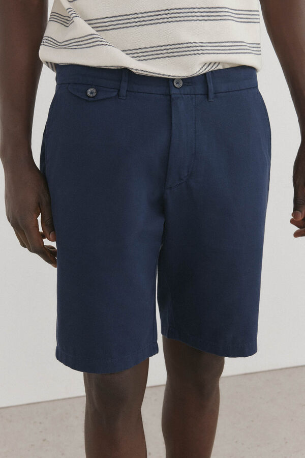Pedro del Hierro Bermuda cal&ccedil;as chino com bolso Azul