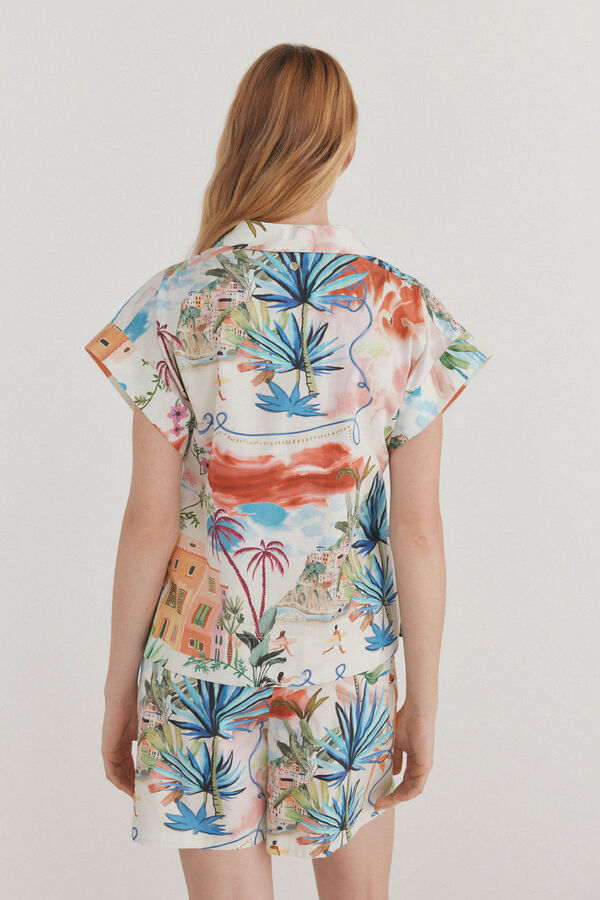 Pedro del Hierro Camisa manga curta estampada V&aacute;rios