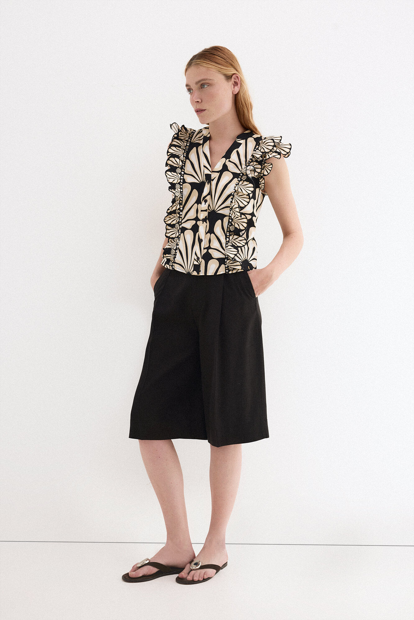 Pedro del Hierro Blusa estampada bicolor
