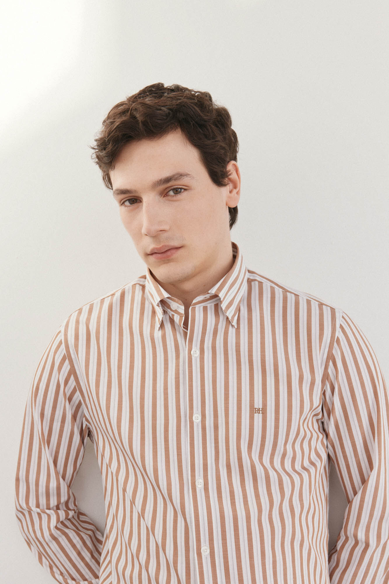 Pedro del Hierro Camisa rayas popel&iacute;n slub