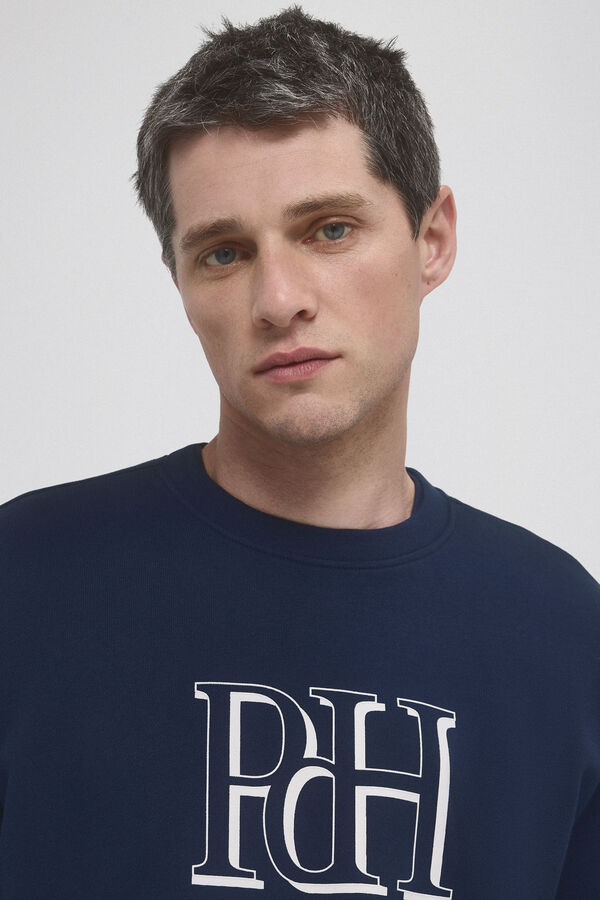 Pedro del Hierro Sudadera logo frontal Azul