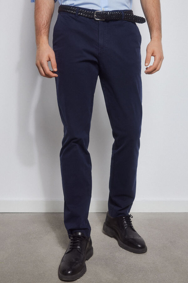 Pedro del Hierro Pantal&oacute;n chino premium flex slim fit Azul