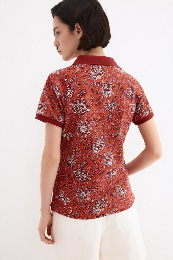 Pedro del Hierro Polo de manga curta estampado Beige