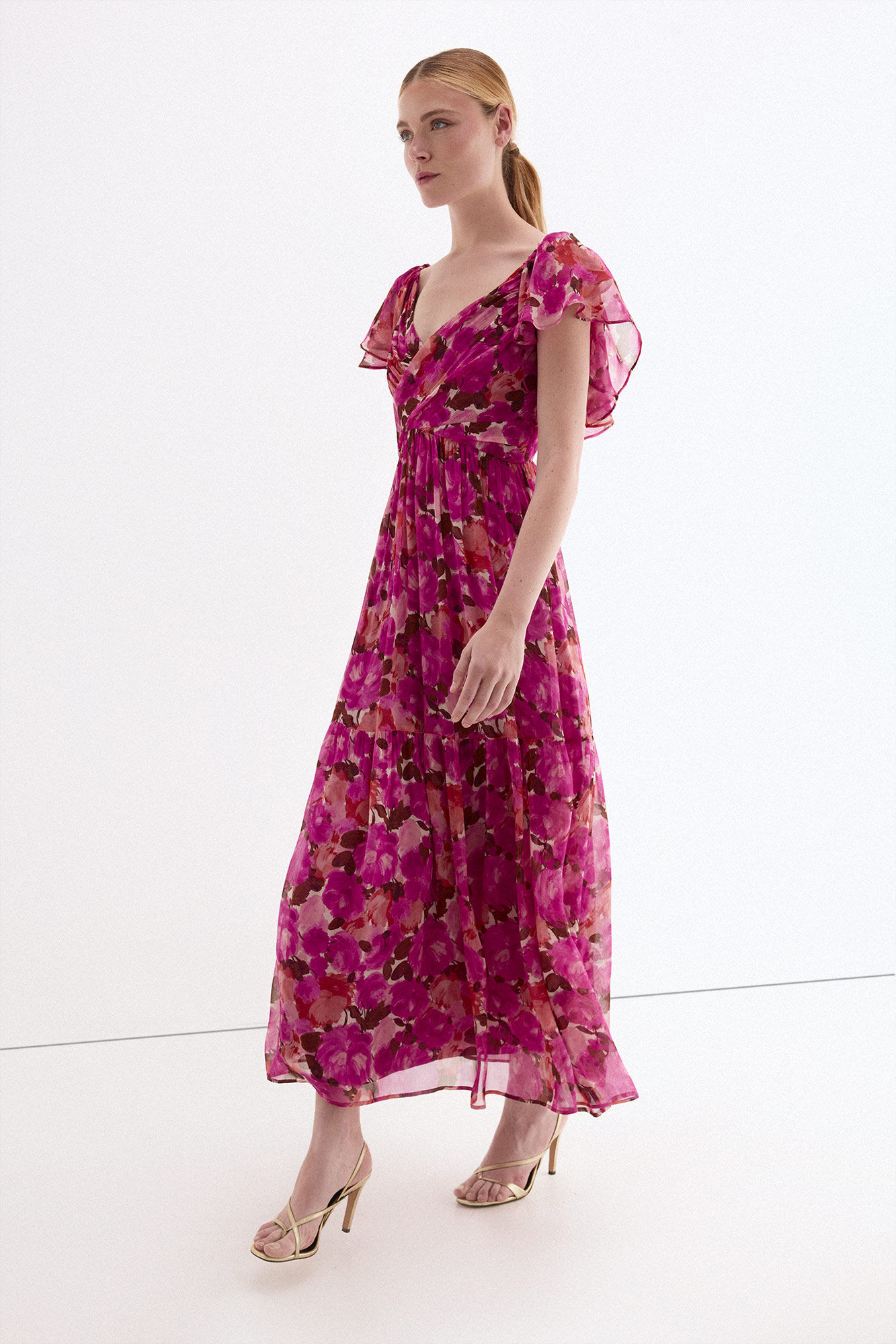 Pedro del Hierro Vestido largo rom&aacute;ntico estampado floral