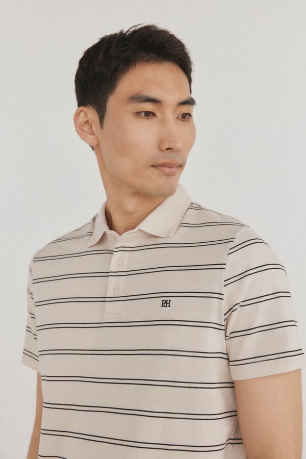 Pedro del Hierro Polo &agrave;s riscas Beige