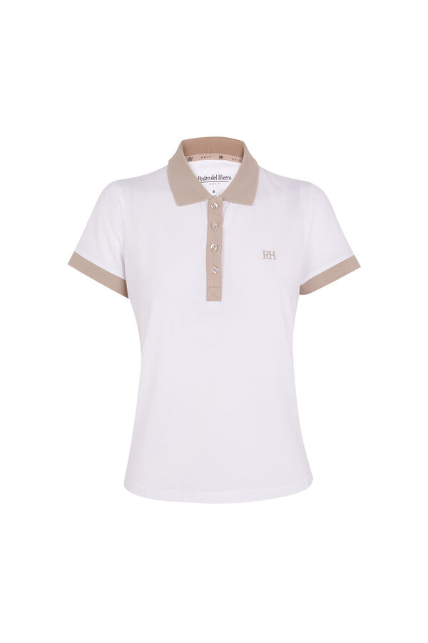 Pedro del Hierro Pólo de golfe de manga curta Ecru