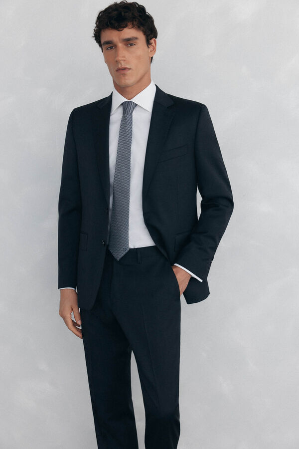 Pedro del Hierro Blazer bi-el&aacute;stico liso e sob medida Cizento