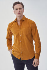 Pedro del Hierro Camisa de micropana algodón orgánico Amarillo