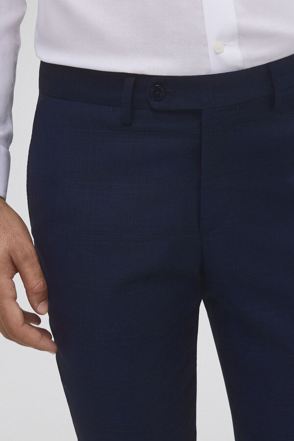 Pedro del Hierro Pantal&oacute;n traje cuadro slim Azul