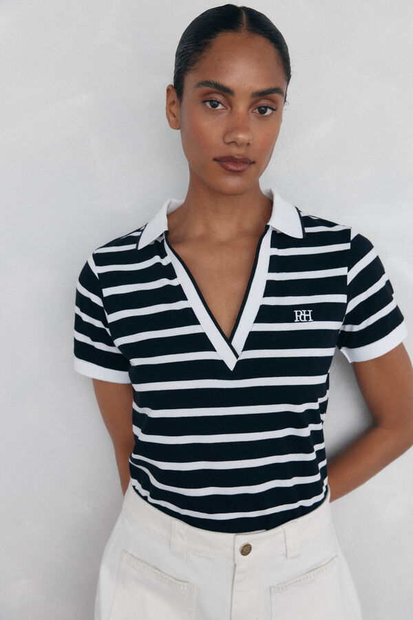 Pedro del Hierro Polo manga corta rayas Negro