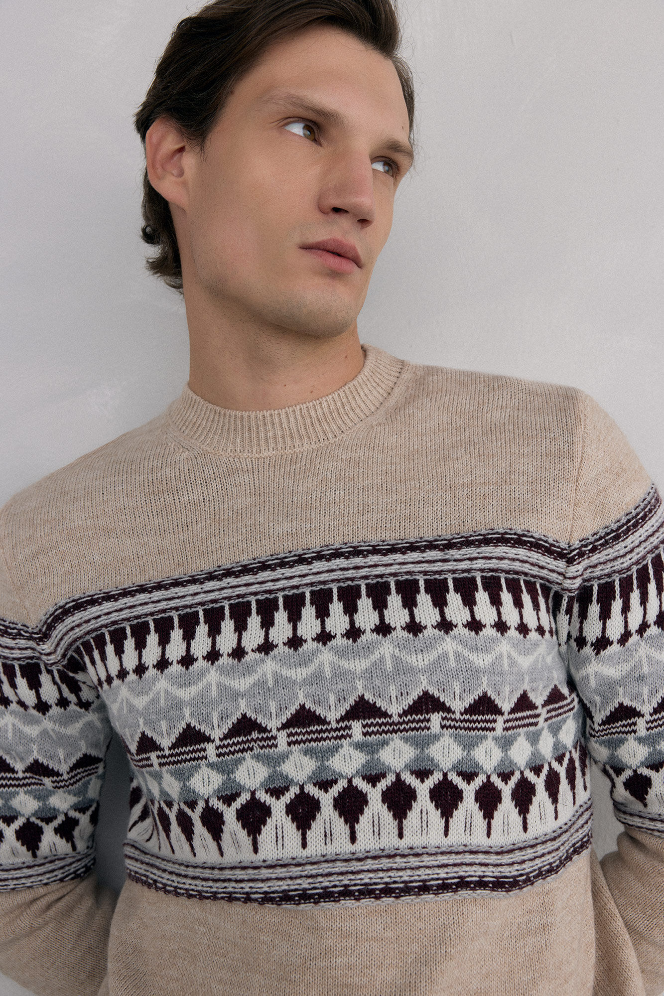 Pedro del Hierro Su&eacute;ter de natal com l&atilde; e alpaca, gola caixa