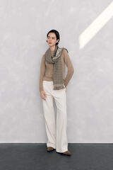 Pedro del Hierro Cal&ccedil;as de veludo cl&aacute;ssicas de perna larga Ecru