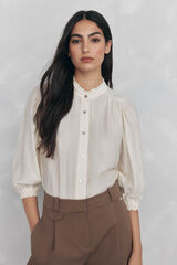 Pedro del Hierro Blusa amplia lisa Beige