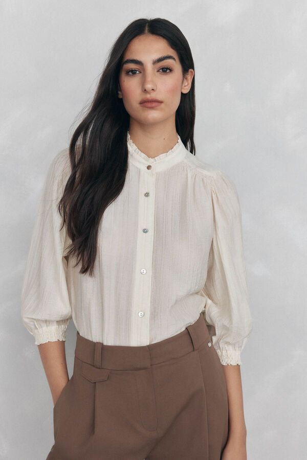 Pedro del Hierro Blusa amplia lisa Beige