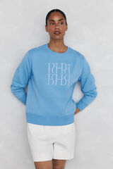 Pedro del Hierro Sweatshirt lisa algod&atilde;o Azul