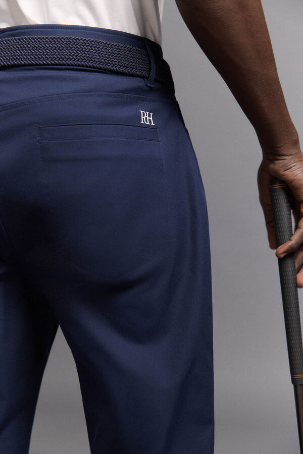 Pedro del Hierro Cal&ccedil;as de golfe compridas com 5 bolsos Azul