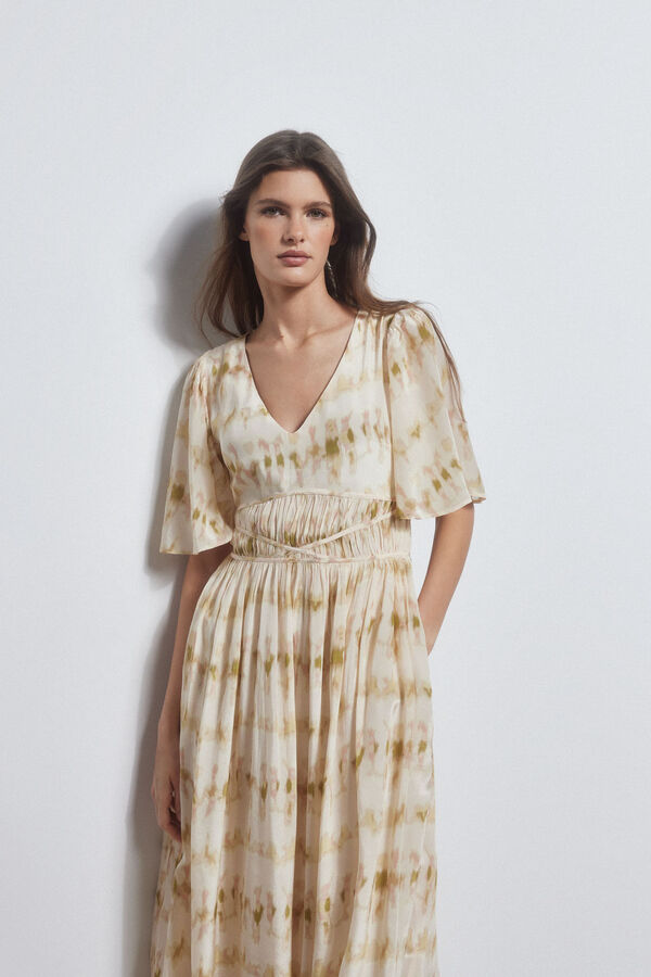 Pedro del Hierro Vestido franzido c&oacute;s Verde