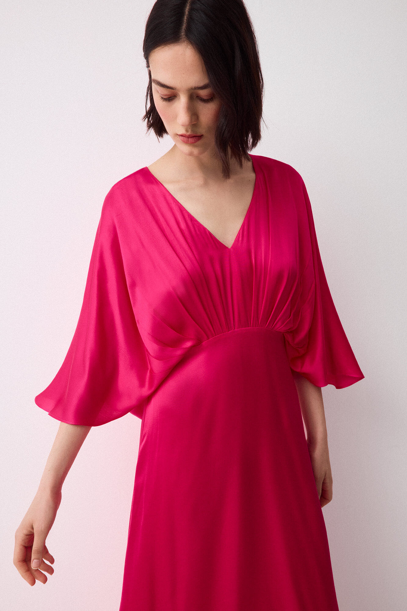 Pedro del Hierro Vestido drapeado manga fluida