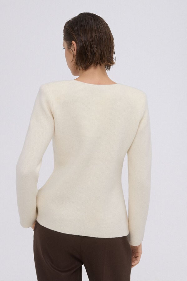 Pedro del Hierro Chaqueta cruzada bot&oacute;n cuerno Beige