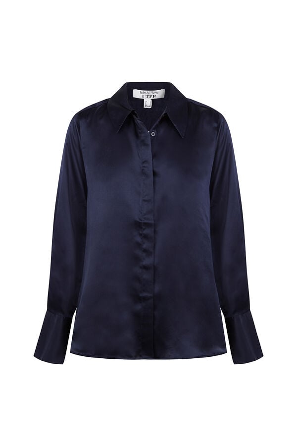 TFP by Tamara Falc&oacute; Camisa de seda Azul