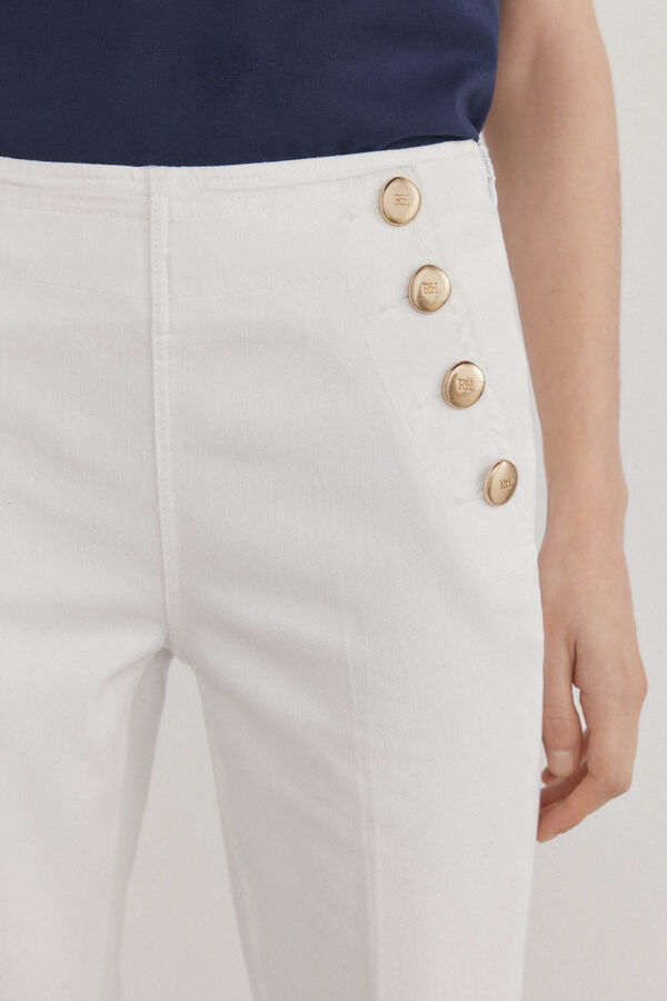 Pedro del Hierro Cal&ccedil;a jeans larga Branco
